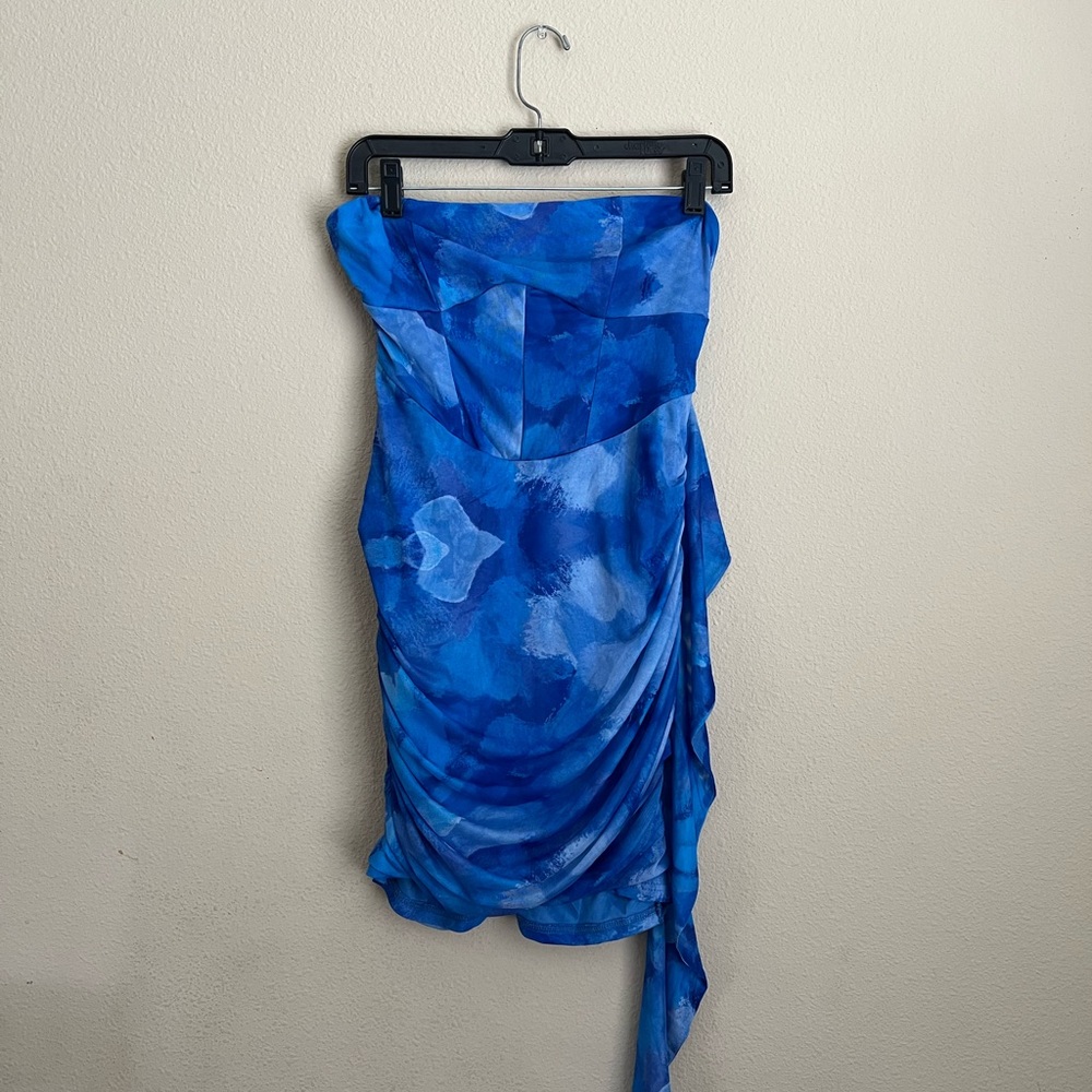 SHEIN Blue Strapless Dress